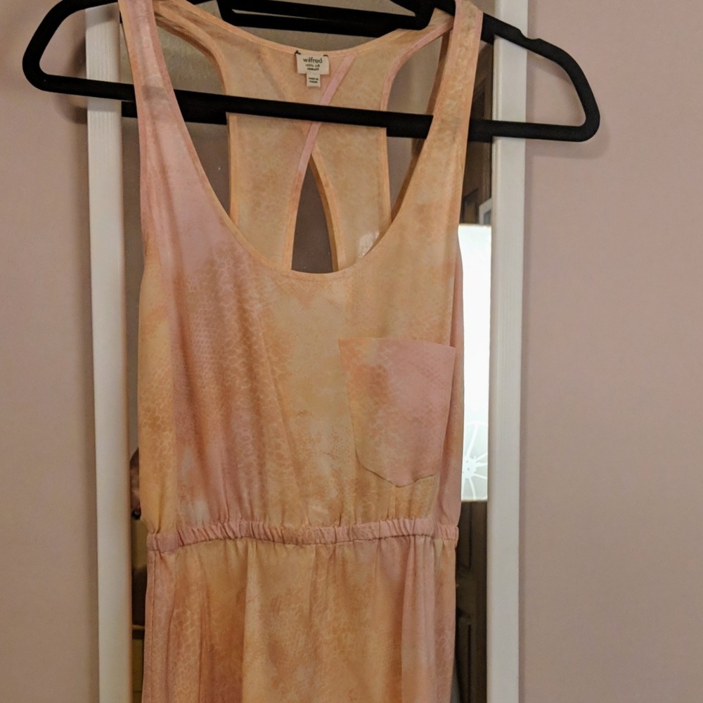 Aritzia Wilfred Silk Mini Dress - Pink Snakeskin